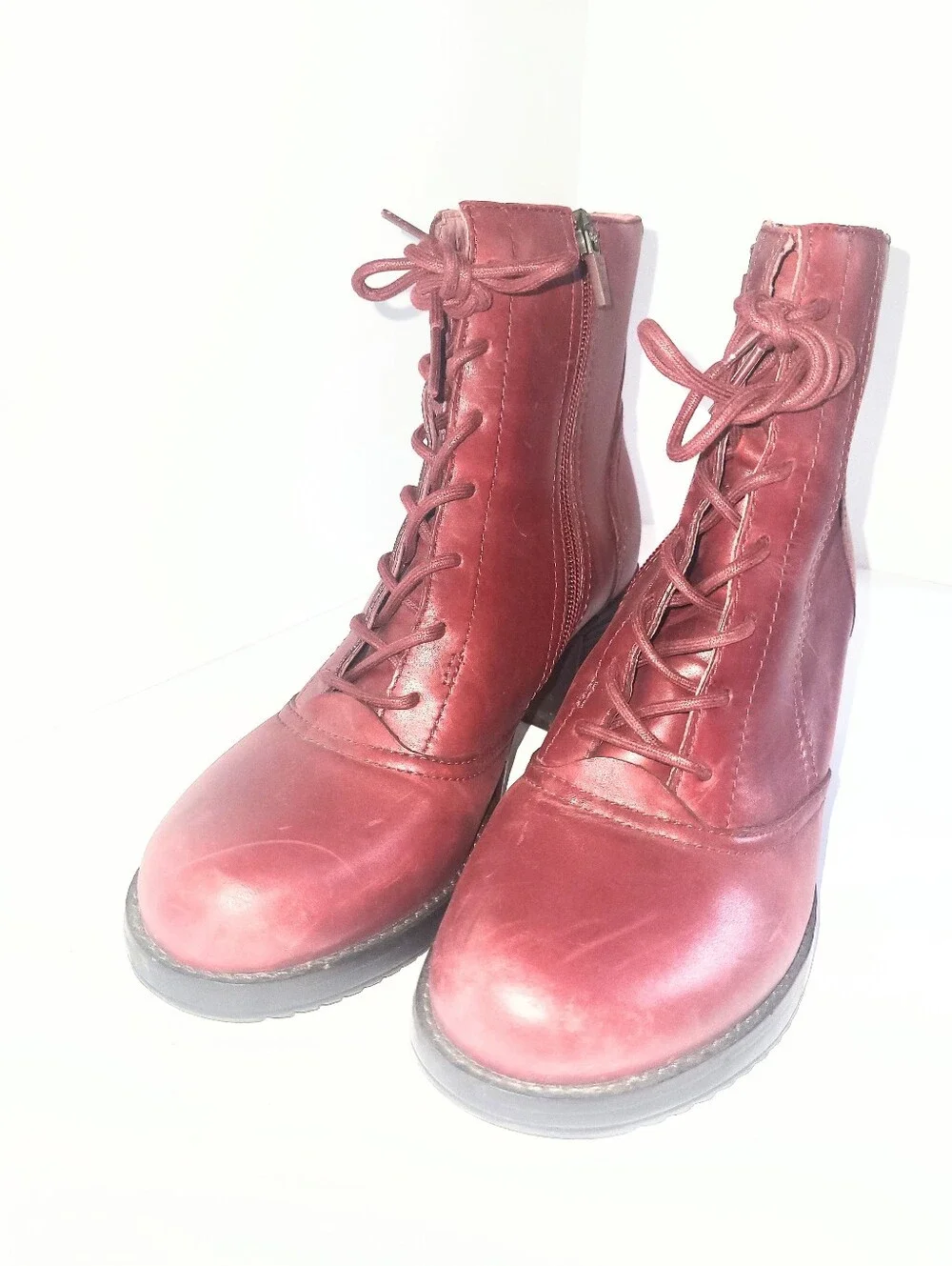 Dansko Ames Red Leather Ankle Boot Casual Combat Boot Size 39 Or 8.5 - 9 US - Picture 3 of 16
